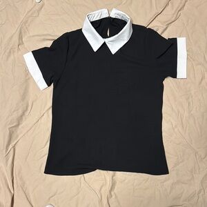 Black and White Collared Shirt